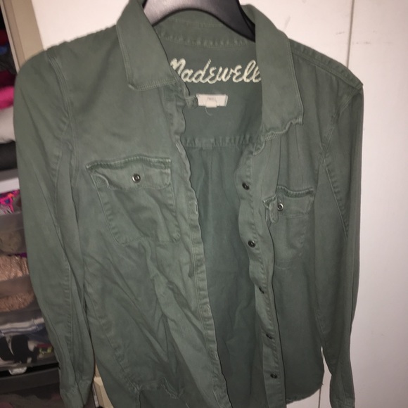 Olive green flannel - Picture 2 of 2